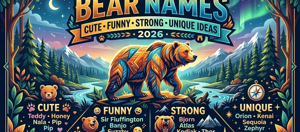 Bear Names: Cute, Funny, Strong & Unique Ideas 2026
