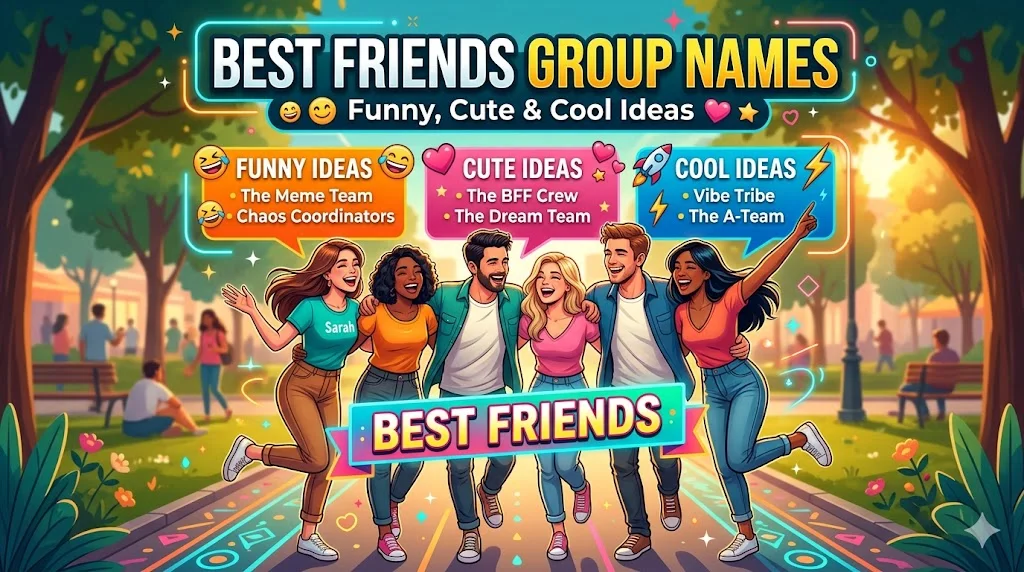 😎 Cool Best Friends Group Names with Trendy Vibes