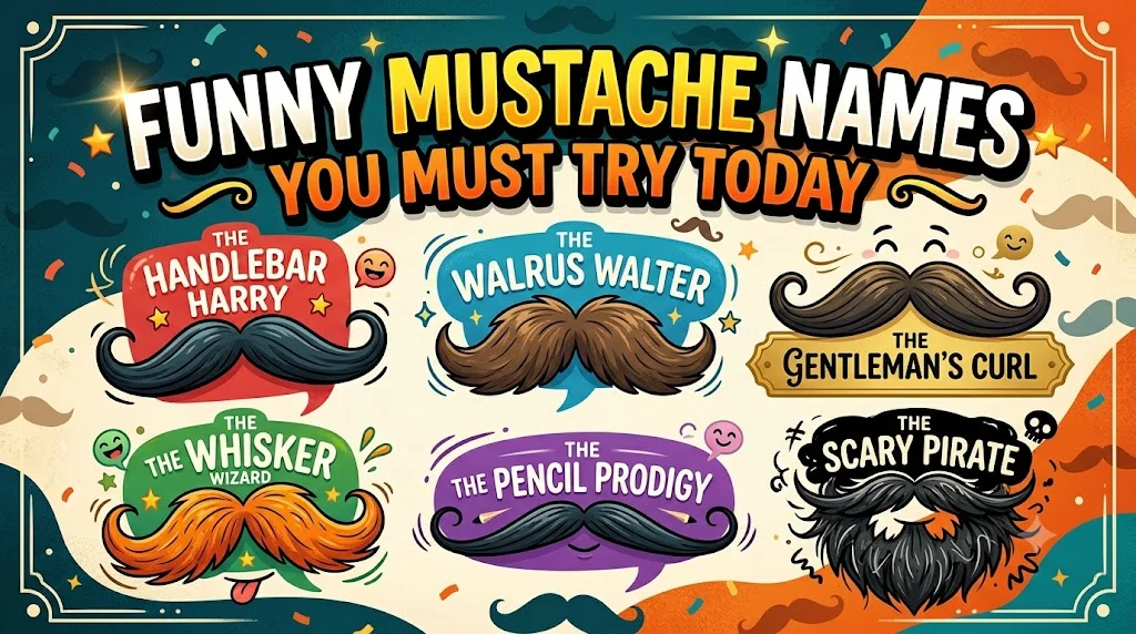 Funny Mustache Names for Guys