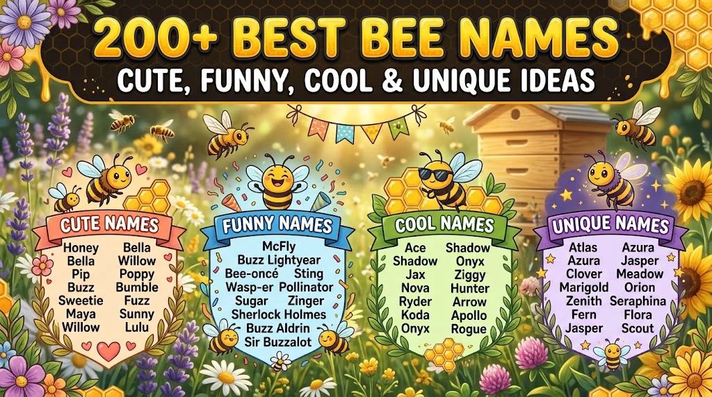 200+ Best Bee Names: Cute, Funny, Cool & Unique Ideas