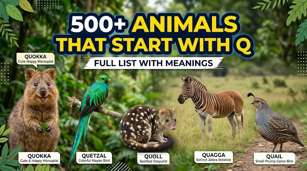 500+Animals That Start With Q – Full List With Meanings