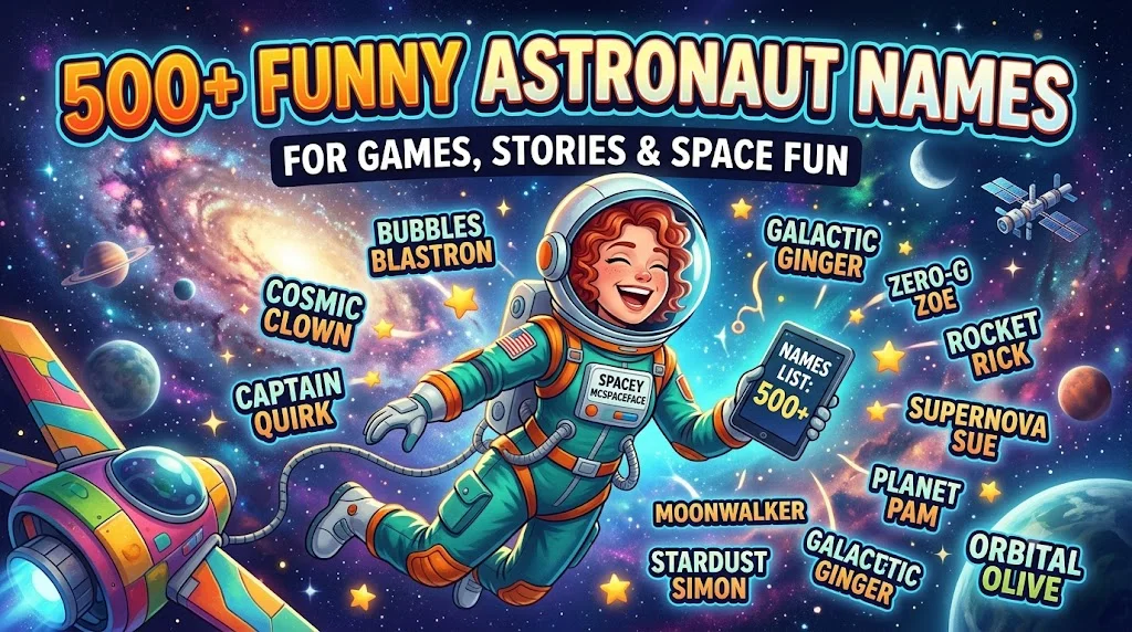 500+Funny Astronaut Names for Games, Stories & Space Fun
