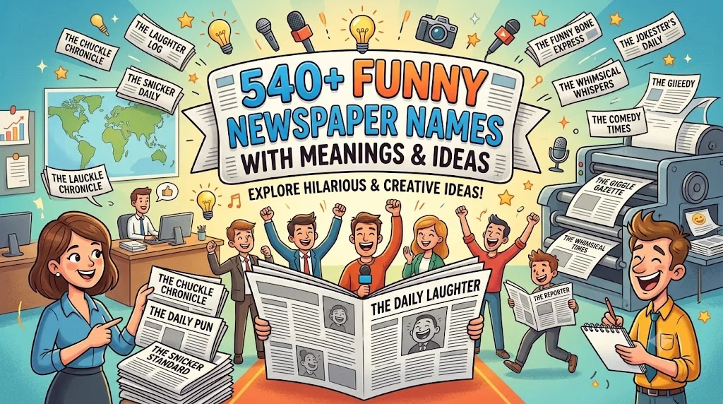 540+ Funny Newspaper Names with Meanings & Ideas 