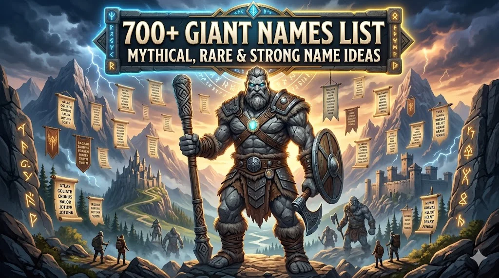 700+Giant Names List: Mythical, Rare & Strong Name Ideas