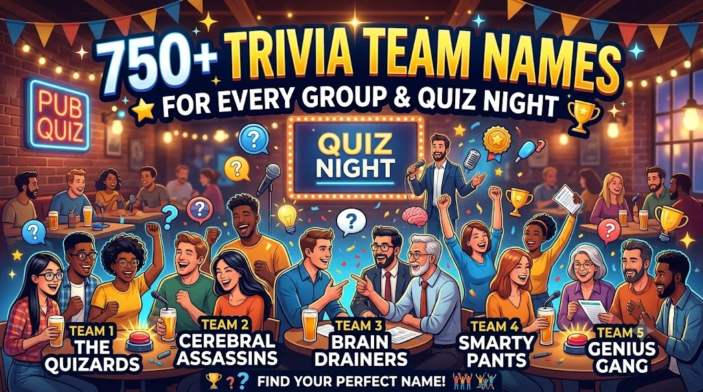 750+ Trivia Team Names for Every Group & Quiz Night