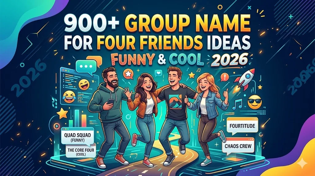 900+Group Name For Four Friends Ideas Funny & Cool 2026