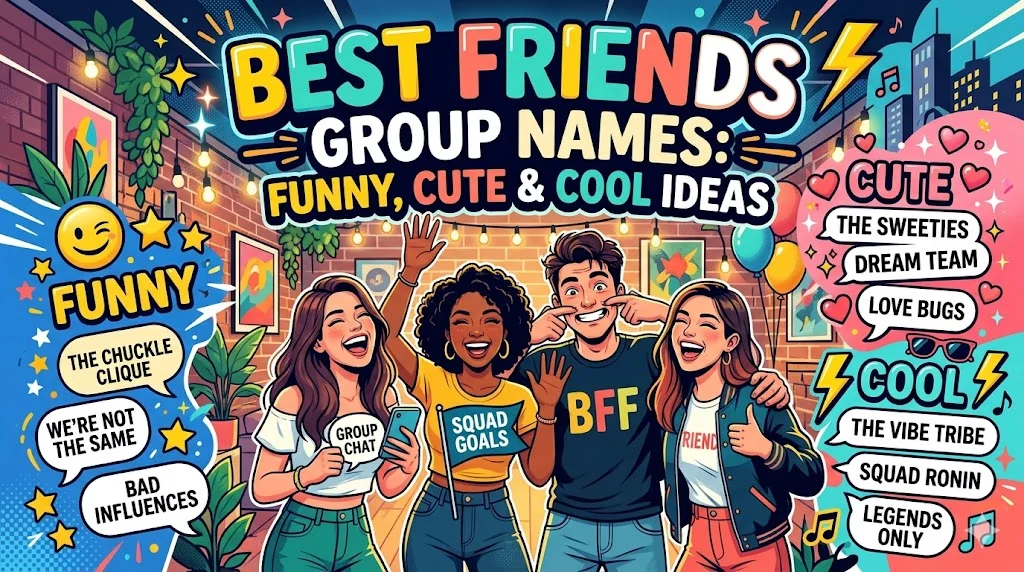 Best Friends Group Names: Funny, Cute & Cool Ideas
