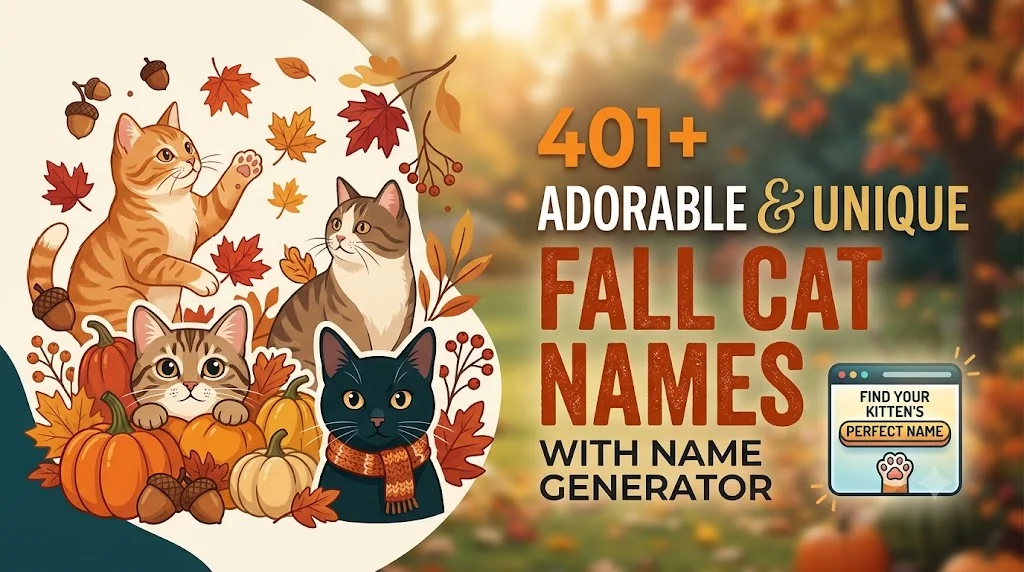 401+ Adorable & Unique Fall Cat Names With Name Generator