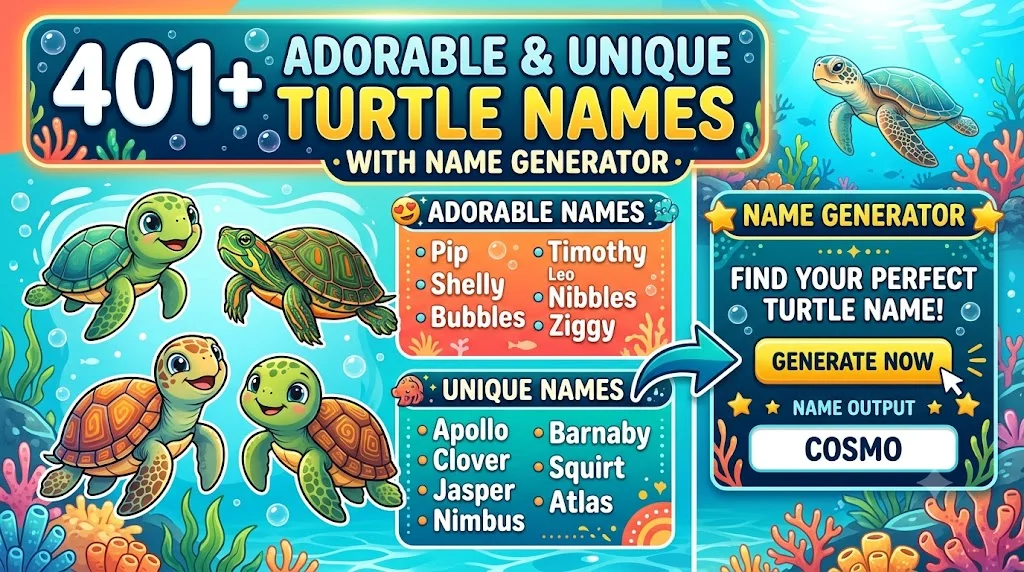 401+ Adorable & Unique Turtle Names With Name Generator