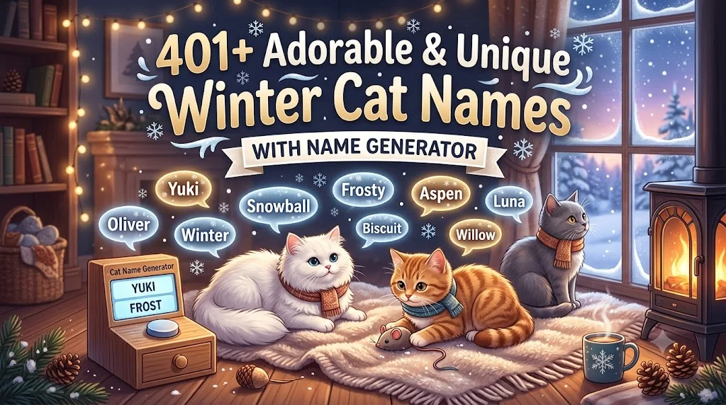 401+ Adorable & Unique Winter Cat Names With Name Generator