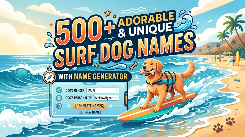 500+ Adorable & Unique Surf Dog Names With Name Generator
