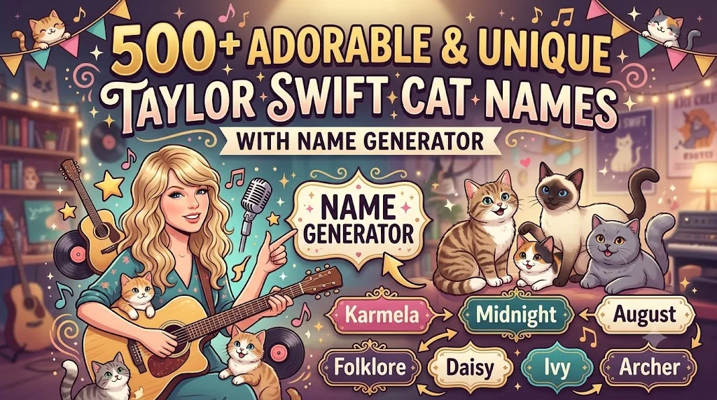 500+ Adorable & Unique Taylor Swift Cat Names With Name Generator