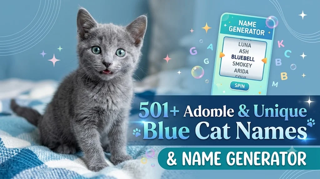 501+ Adorable & Unique Blue Cat Names With Name Generator