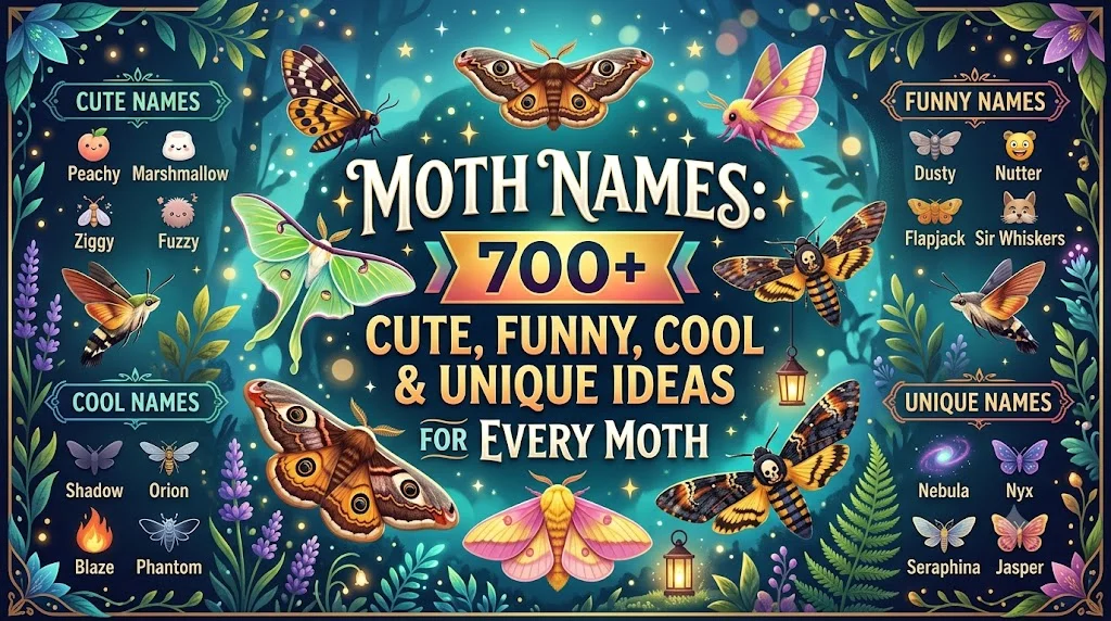 Moth Names: 700+ Cute, Funny, Cool & Unique Ideas for Every Moth
